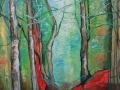 Ferite nella foresta, olio su tela, 70x100, 2014